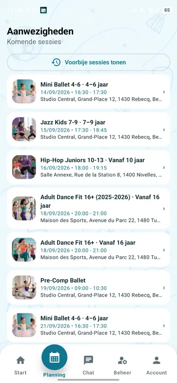 Planning en aanwezigheden op mobiel